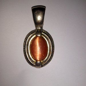 Orange Cats Eye Oval Pendant